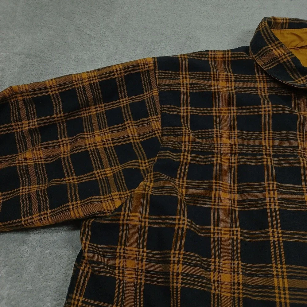 North Face Shacket Mens XL Black Plaid Reversible‎ Snap Lightweight Pockets